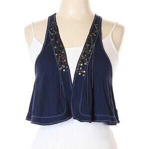 NWT Hollister blue chain & sequin vest